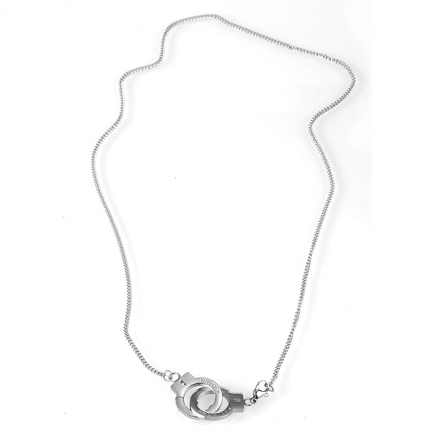 CLAMP CHAIN SILVER TITANIUM STELL NECKLACE