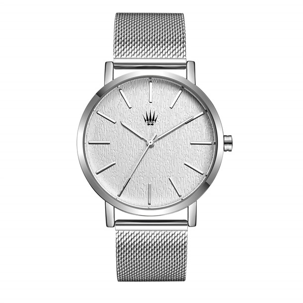 PRIVATE SILVER WHITE STELL MESH WATCH