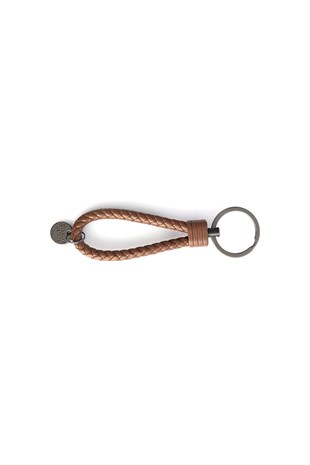 WOVEN LEATHER BROWN KEY CHAINKEY CHAINWATCHOFROYALWVNBRWNWOVEN LEATHER BROWN KEY CHAIN