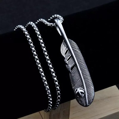 FEATHER OF LUCK SILVER KOLYEBRACELETROYALDESIGNFTHROFLCKFEATHER OF LUCK SILVER KOLYE