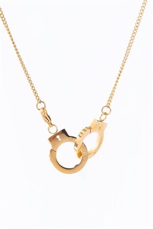 CLAMP CHAIN GOLD TITANIUM STELL NECKLACE