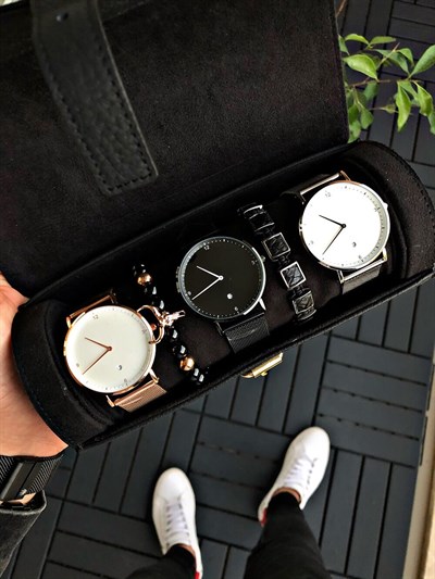 BLACK 3 WATCHES VE ACCESSORY BAG